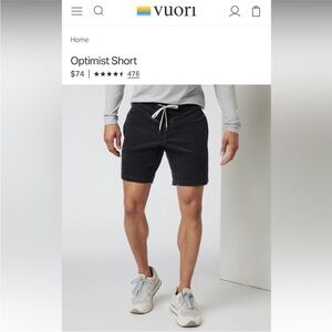 Vuori Optimist Shorts 8" Mens Large Performance Stretch Corduroy Comfort All Day